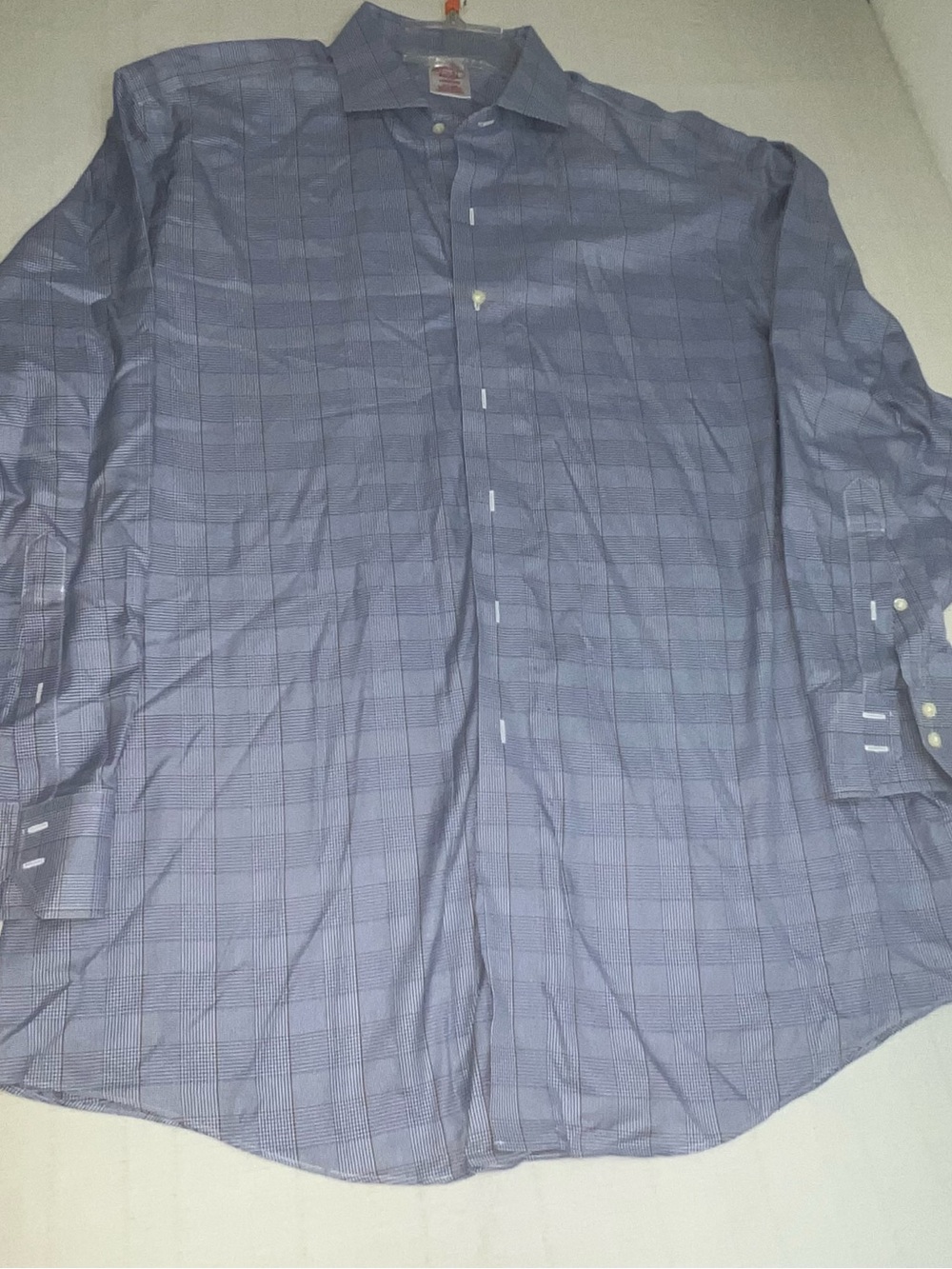 Brooks Brothers Blue Windowpane Dress Shirt XXL Madison
